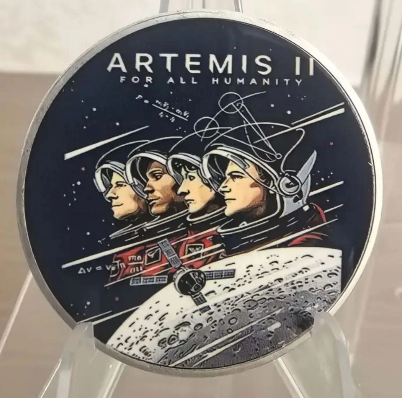 très belle médaille, mission spatiale Artemis